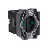 Harmony XB2 - AC/DC 24V flat head with light button, green, Ø22, spring return - Schneider Buttons Switches Lights