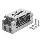 NAVW-3/8-2-ISO - Manifold Subbase With 90° Connections - Festo Accessories for Pneumatic Valves