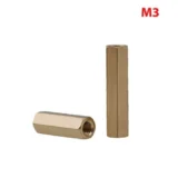 Double Pass Hex Copper Stud M3