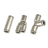 Trachea Quick-Insertion Two Three-Way Joints Full Copper Nickel-Plated PY / PE / PU-4